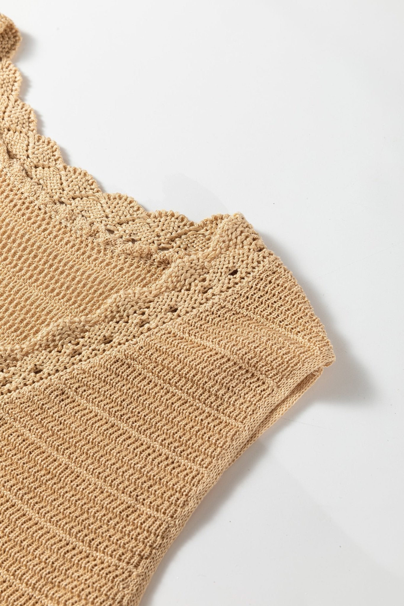 Boho Solid Eyelet Trim Buttoned Sweater Vest - Rooted & Reckless Co.