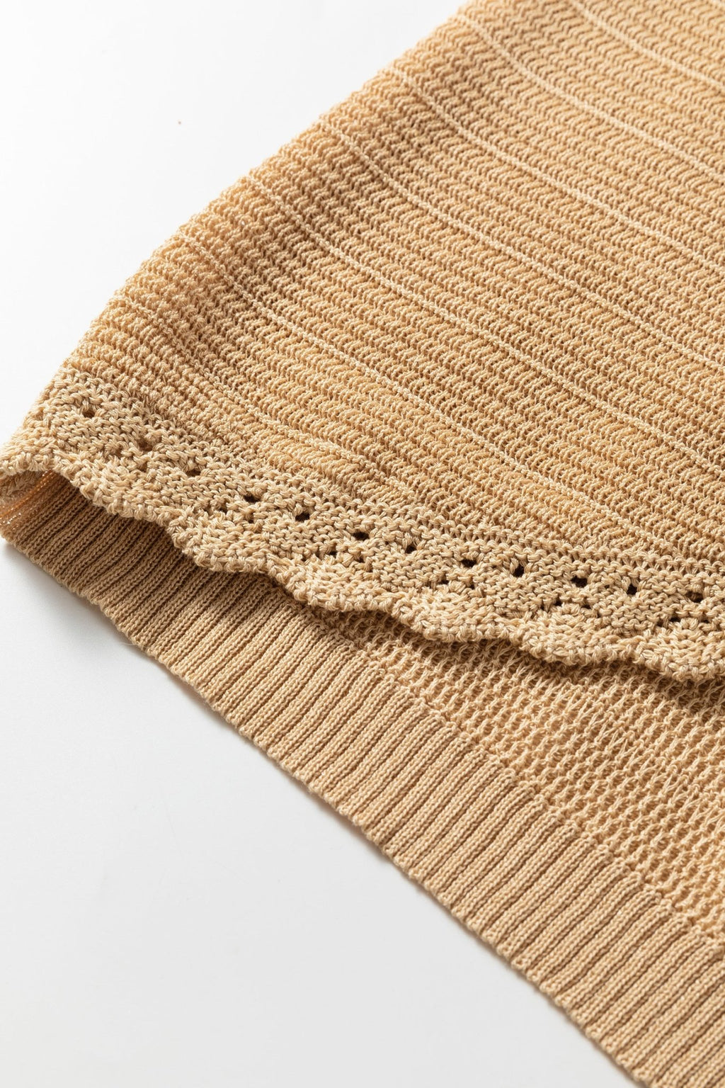 Boho Solid Eyelet Trim Buttoned Sweater Vest - Rooted & Reckless Co.