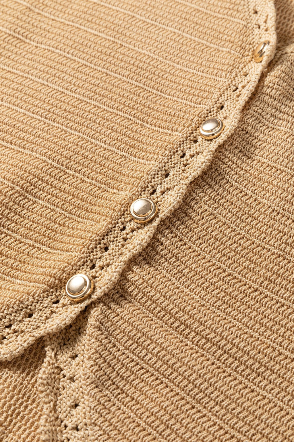 Boho Solid Eyelet Trim Buttoned Sweater Vest - Rooted & Reckless Co.