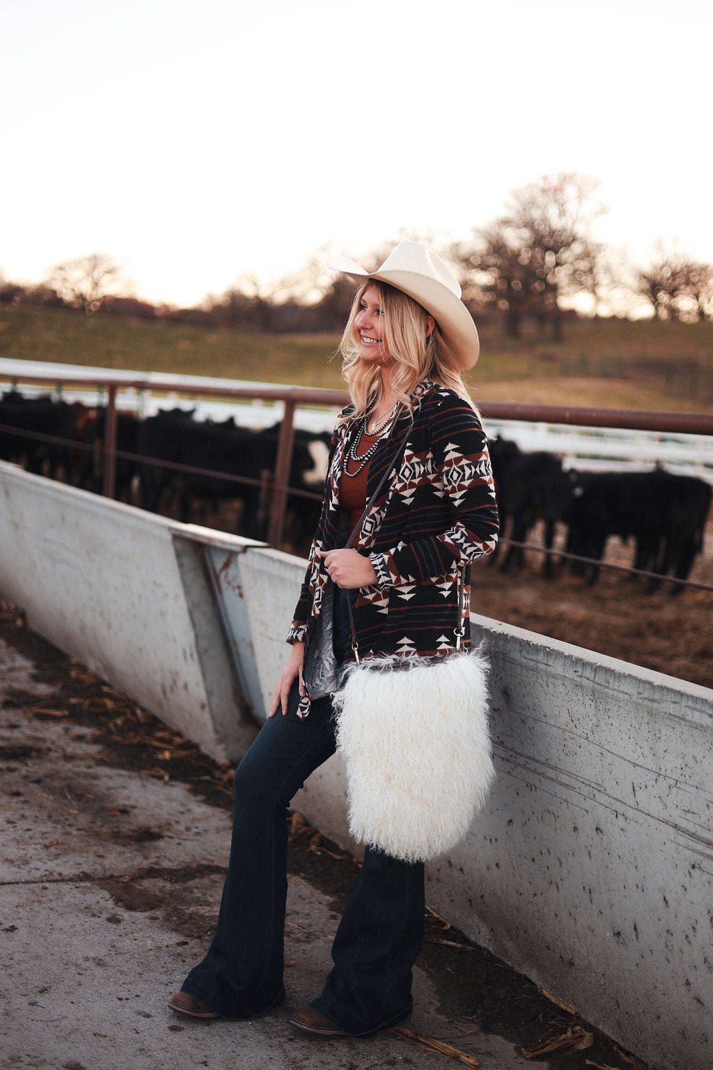 BOMBOM "Calgary" Western Open Front Cardigan — Luxurious Soft Layering Piece Made in USA (Medium available) - Rooted & Reckless Co.
