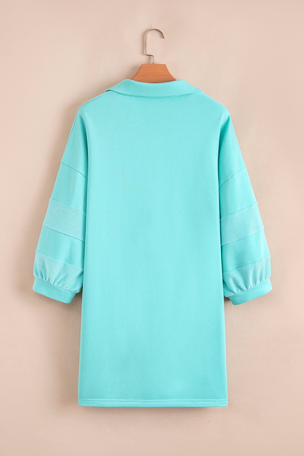 Bow Collared 3/4 Sleeve Side Pocket Mini Dress - Rooted & Reckless Co.