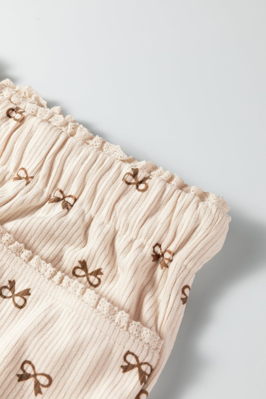 Bow Corduroy Drawstring Elastic Waist Pants - Rooted & Reckless Co.