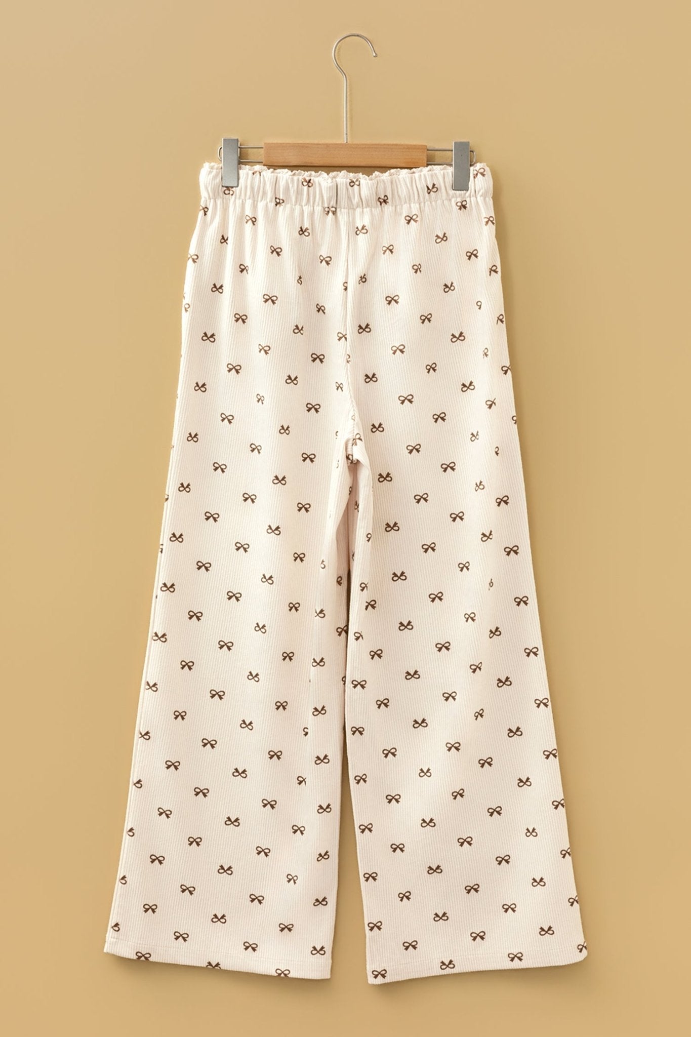 Bow Corduroy Drawstring Elastic Waist Pants - Rooted & Reckless Co.