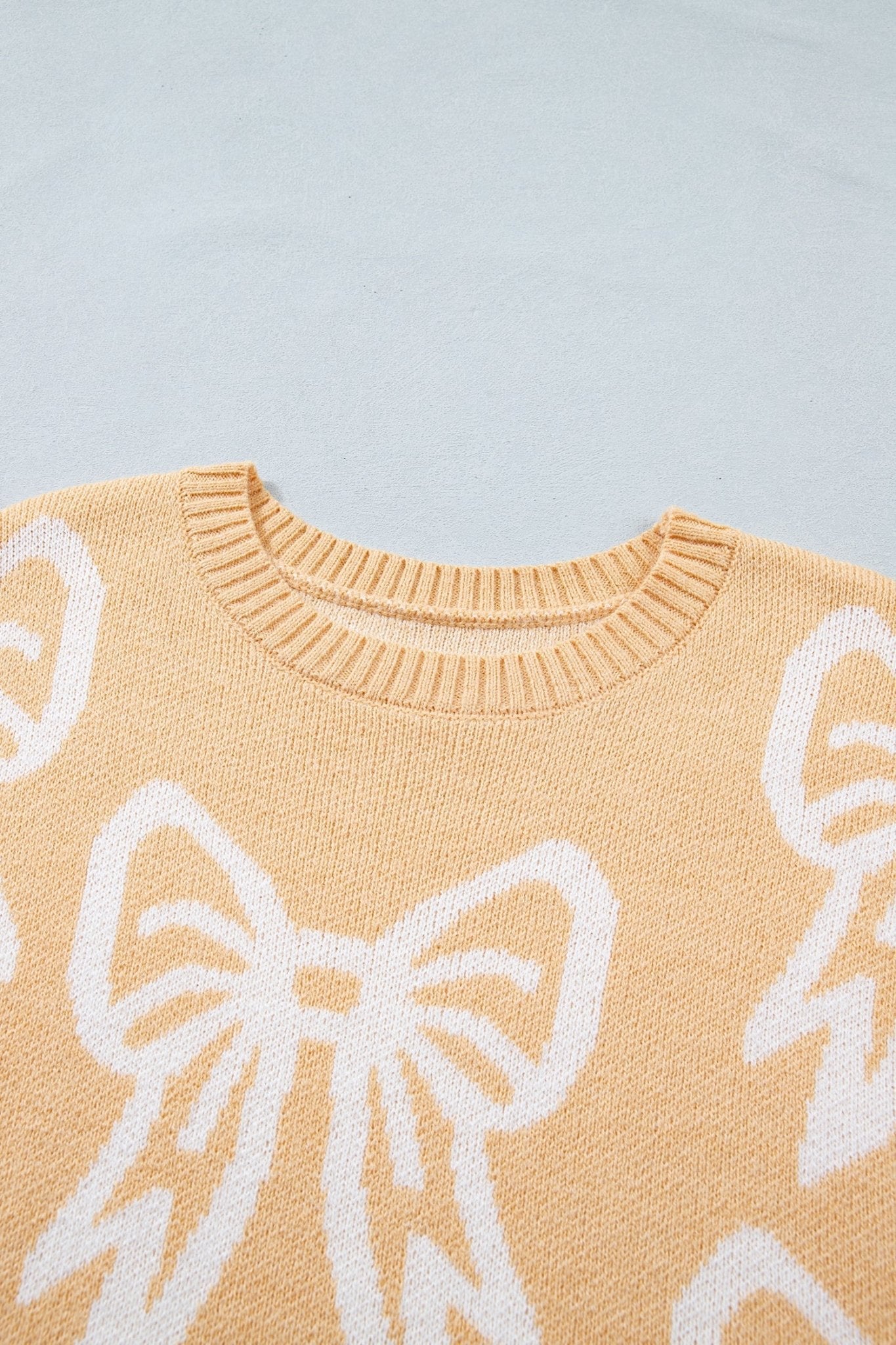 Bow Drop Shoulder Long Sleeve Sweater - Rooted & Reckless Co.