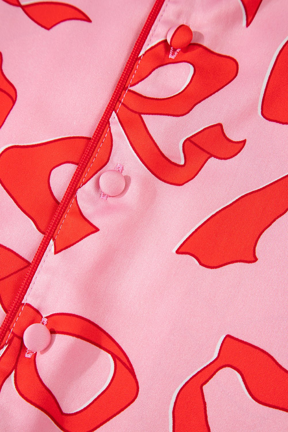 Bow Long Sleeve Top and Pants Pajama Set - Rooted & Reckless Co.