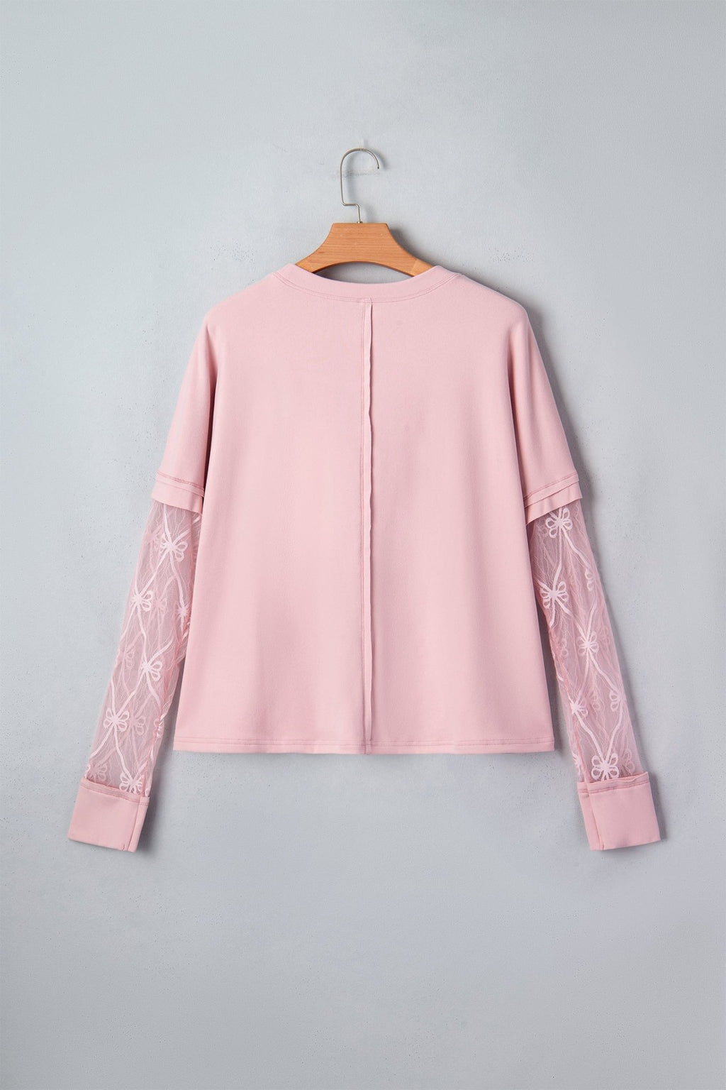 Bow Mesh Patchwork Long Sleeve Tee - Rooted & Reckless Co.