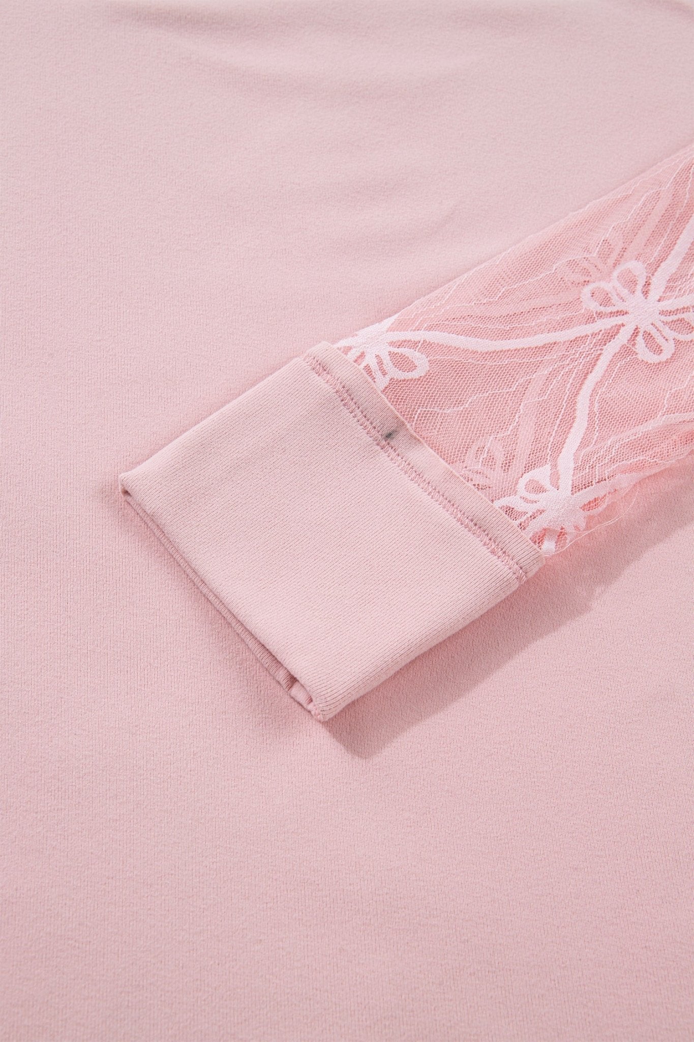 Bow Mesh Patchwork Long Sleeve Tee - Rooted & Reckless Co.