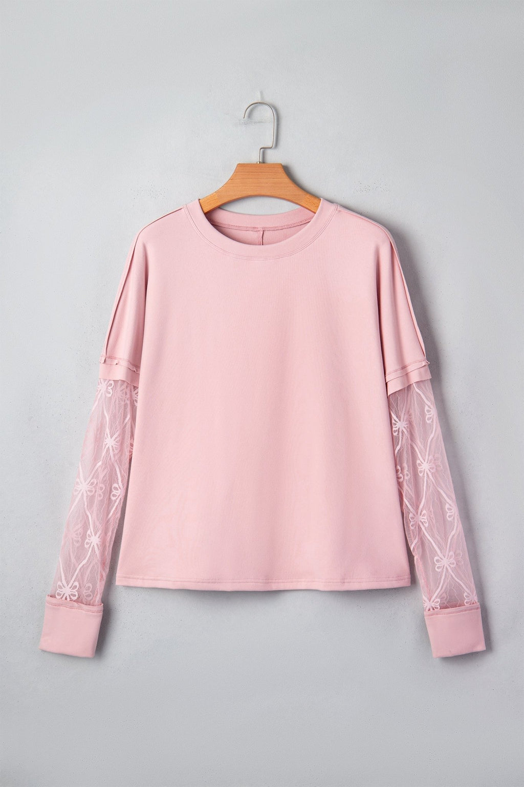 Bow Mesh Patchwork Long Sleeve Tee - Rooted & Reckless Co.