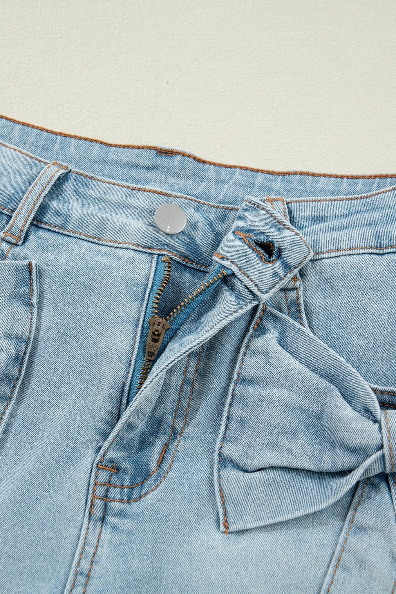 Bow Pocket Denim High Waist Shorts - Rooted & Reckless Co.