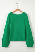 Bow Tie Backless Bubble Sleeve Sweater - Rooted & Reckless Co.