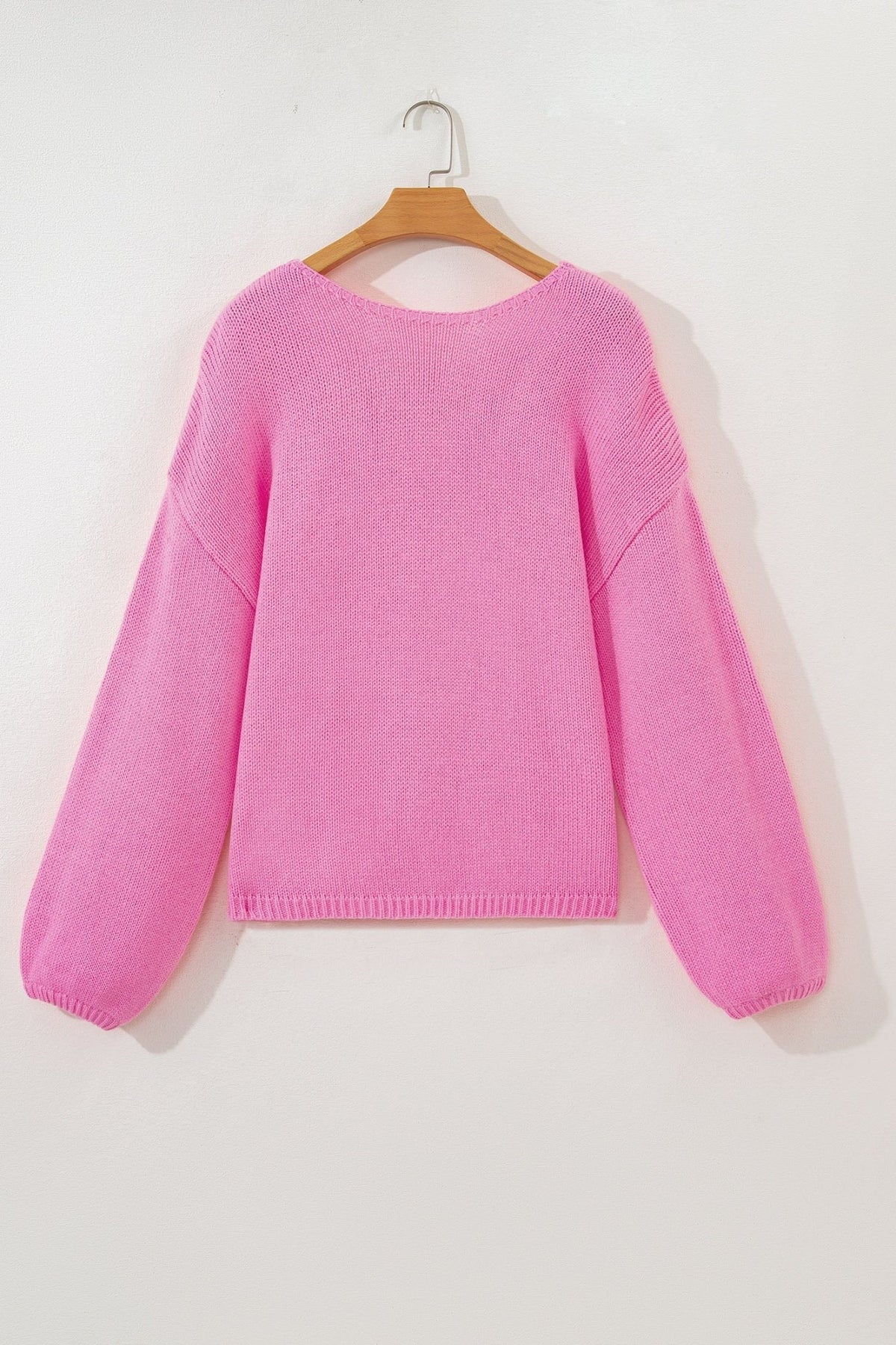 Bow Tie Backless Bubble Sleeve Sweater - Rooted & Reckless Co.