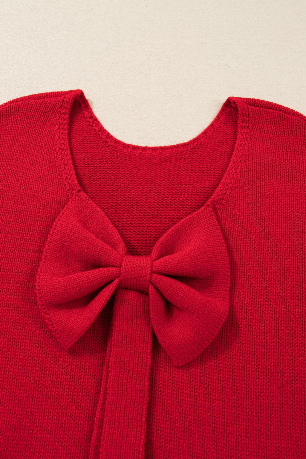 Bow Tie Backless Bubble Sleeve Sweater - Rooted & Reckless Co.
