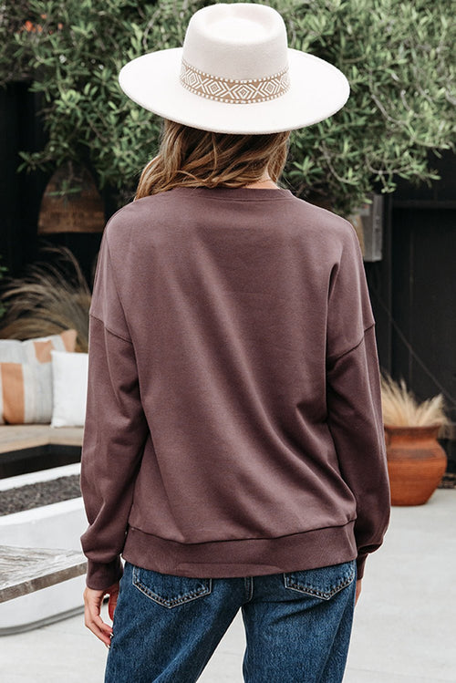 Bow Tie Contrast Terry Drop Shoulder Sweatshirt - Rooted & Reckless Co.