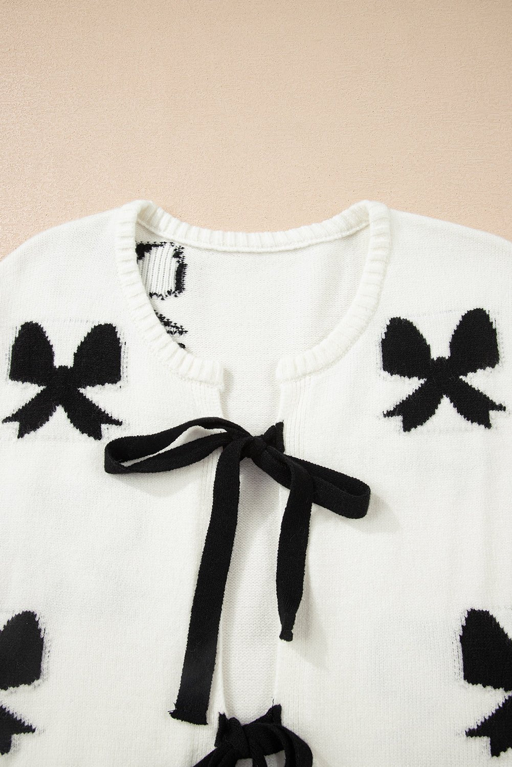 Bow Tie Lace-Up Sweater Cardigan - Rooted & Reckless Co.