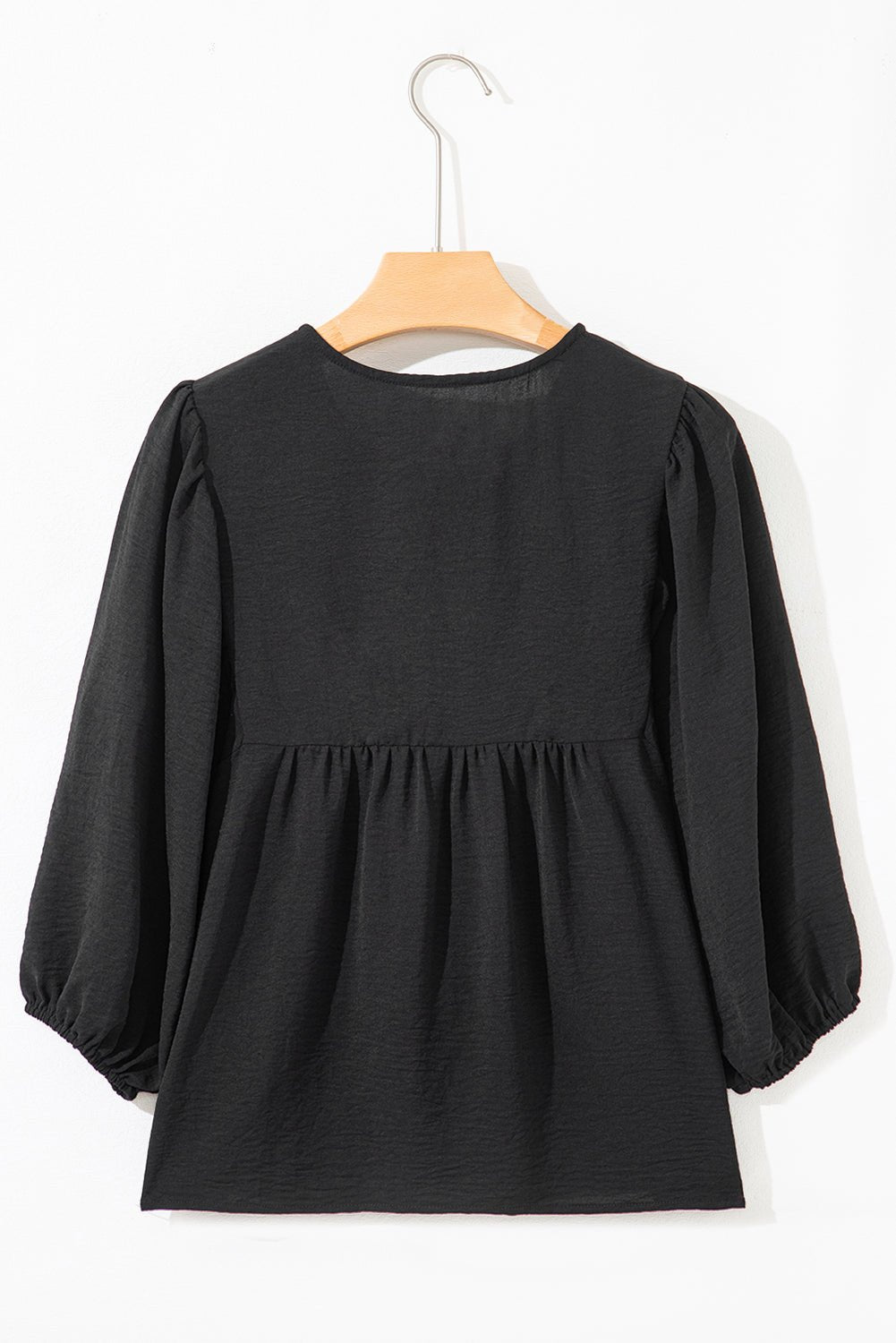 Bow Tie Neck 3/4 Sleeve Blouse - Rooted & Reckless Co.