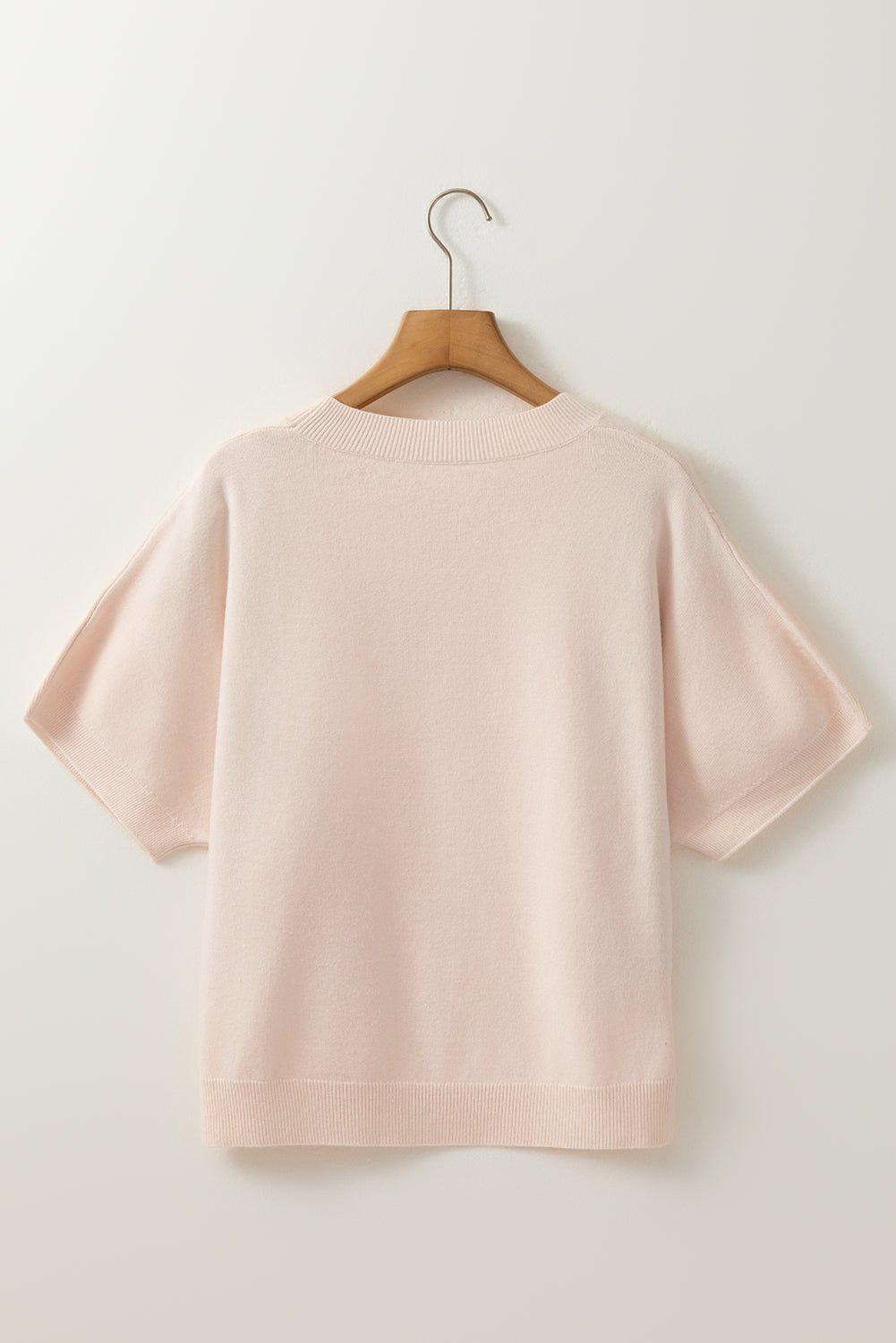 Bow Tie Pearl Embellished Dolman Short Sleeve Sweater - Rooted & Reckless Co.
