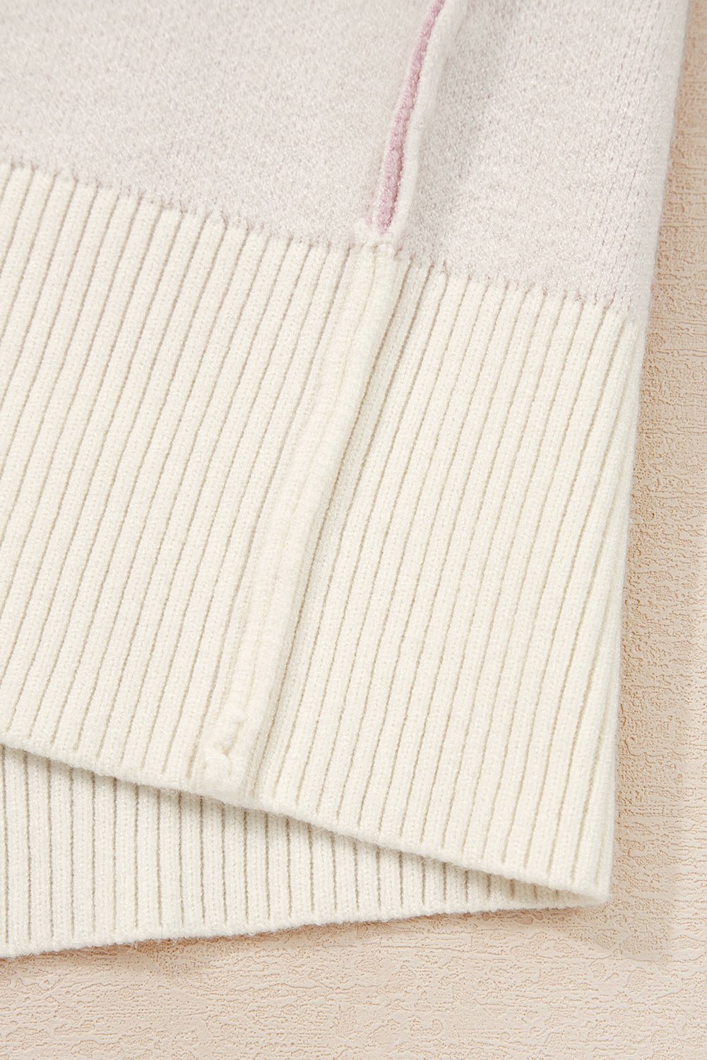 Bow Tie Ribbed Trim Drop Shoulder Sweater - Rooted & Reckless Co.
