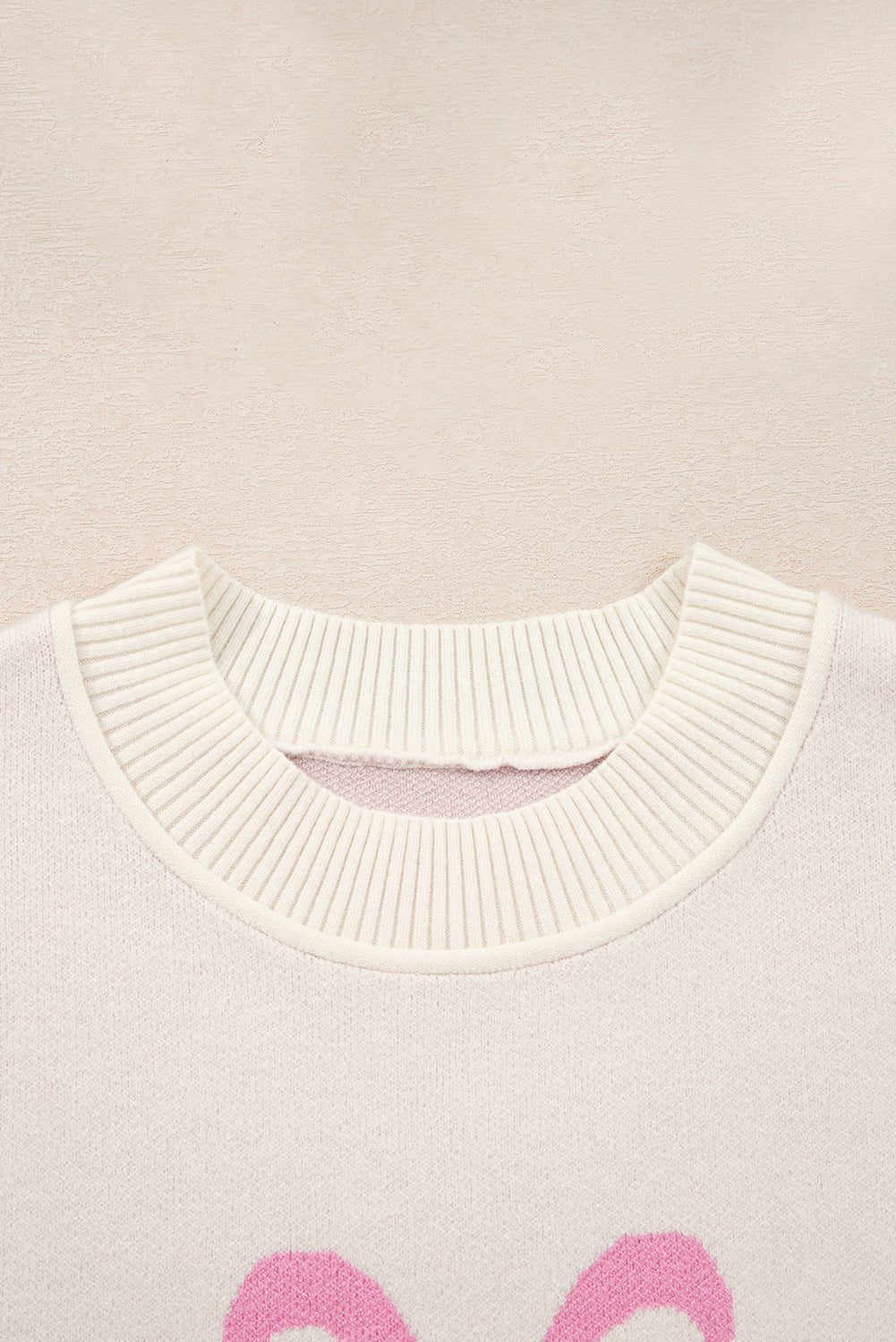 Bow Tie Ribbed Trim Drop Shoulder Sweater - Rooted & Reckless Co.