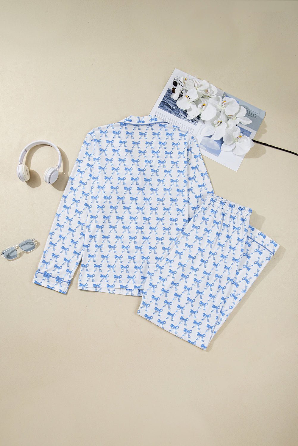 Bow Tie Shirt and Pants Pajama Set - Rooted & Reckless Co.