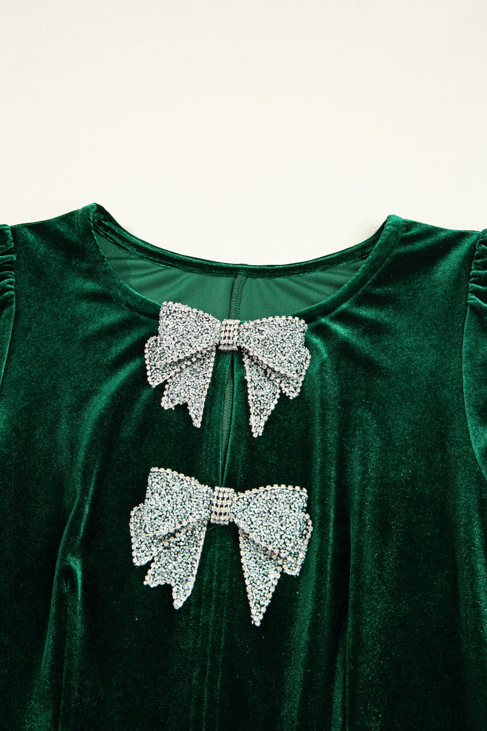 Bow Tie Velvet High Waist Mini Dress - Rooted & Reckless Co.