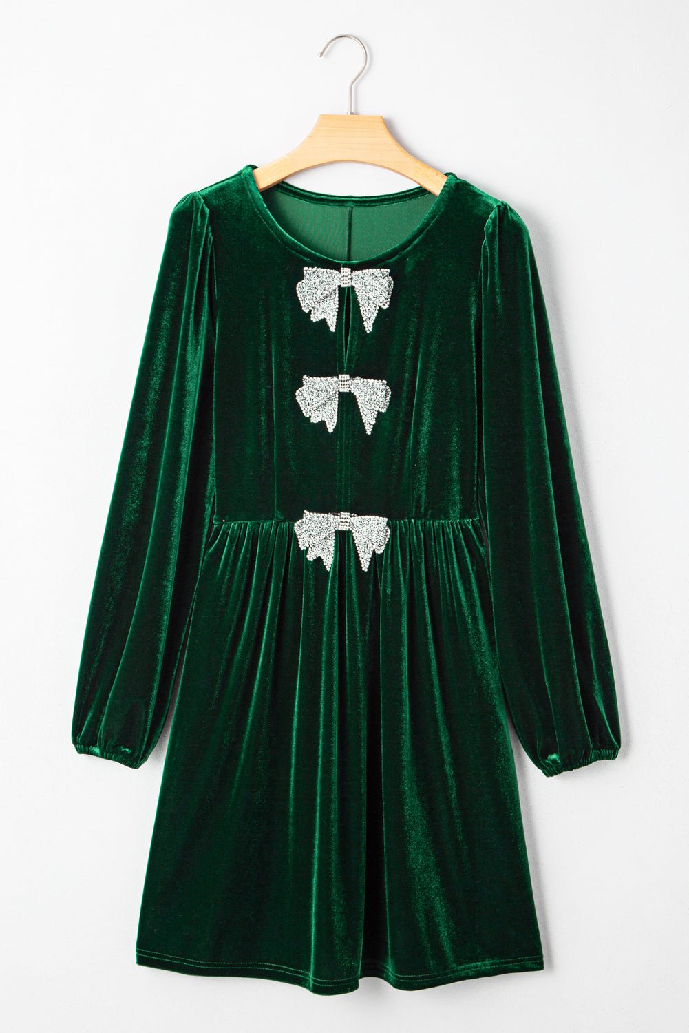 Bow Tie Velvet High Waist Mini Dress - Rooted & Reckless Co.