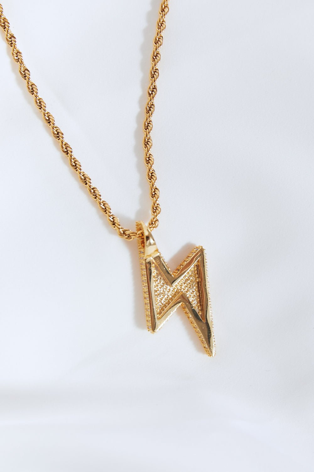 Brass Lightning Pendant Necklace - Rooted & Reckless Co.