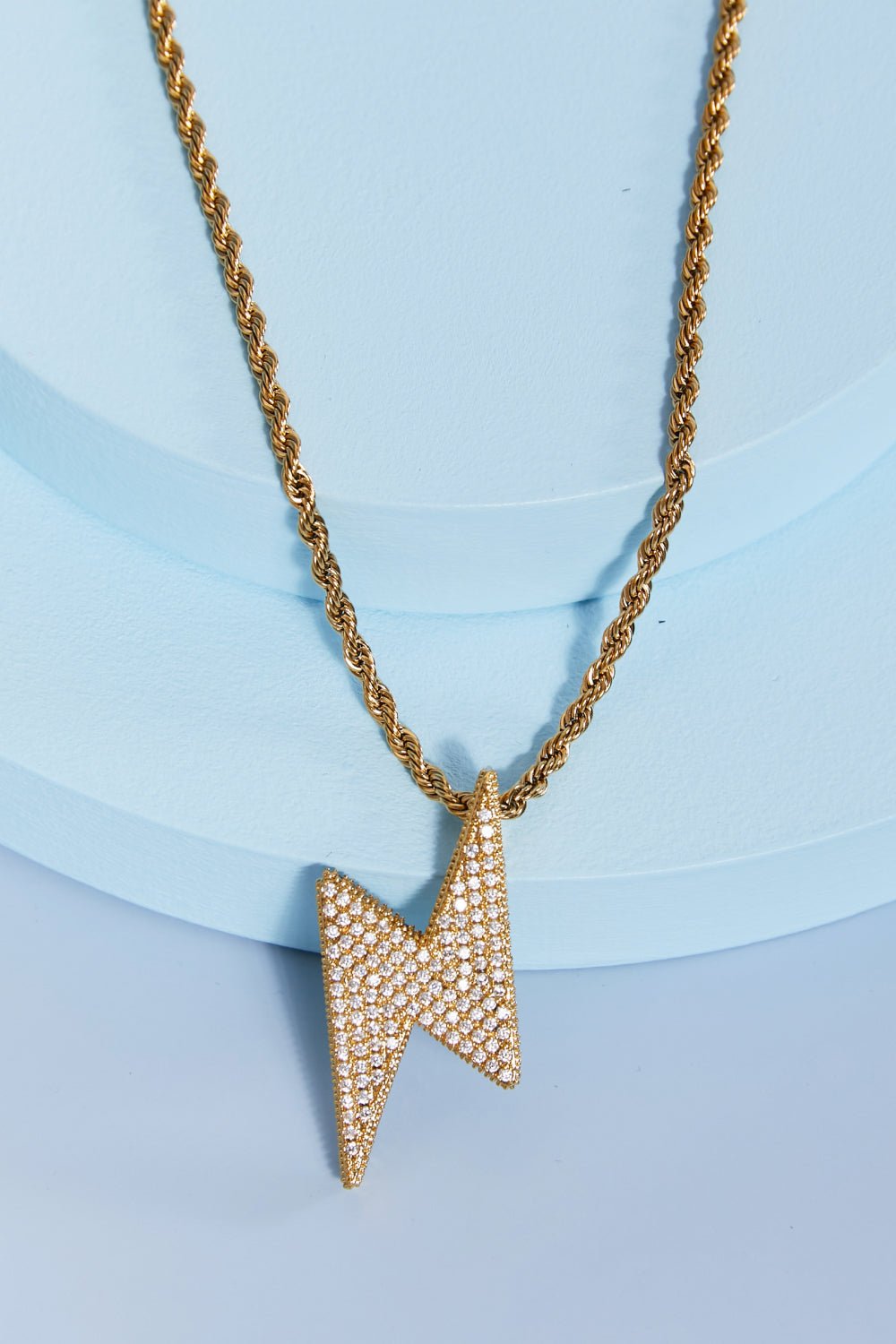 Brass Lightning Pendant Necklace - Rooted & Reckless Co.