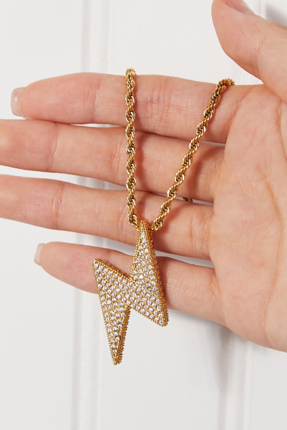 Brass Lightning Pendant Necklace - Rooted & Reckless Co.