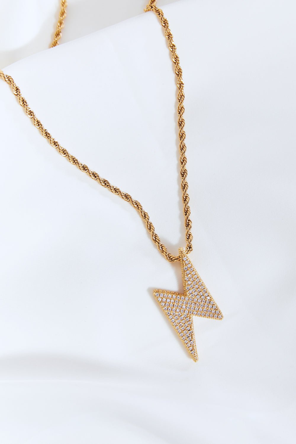 Brass Lightning Pendant Necklace - Rooted & Reckless Co.