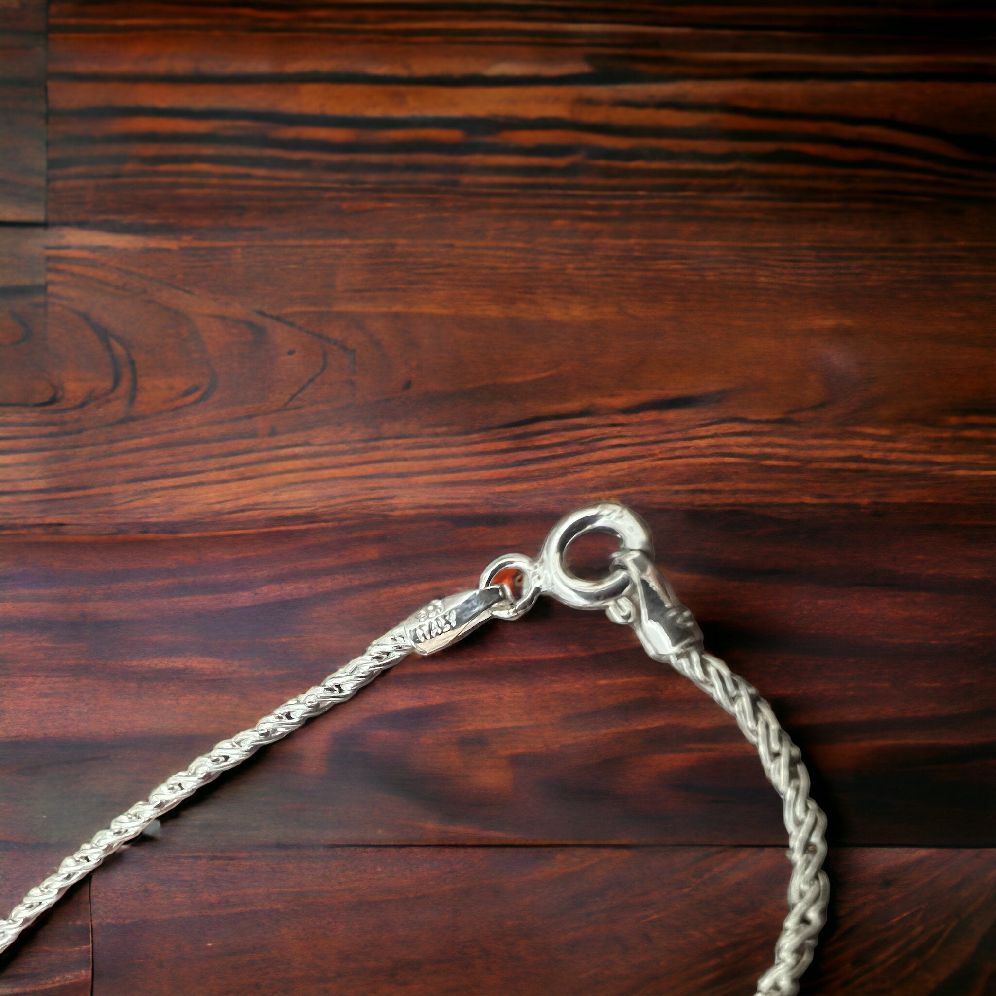 Bright Silver 16" Sterling Reverse Rope Chain — 1.35mm Italy-Made .925 with Spring Ring Clasp - Rooted & Reckless Co.