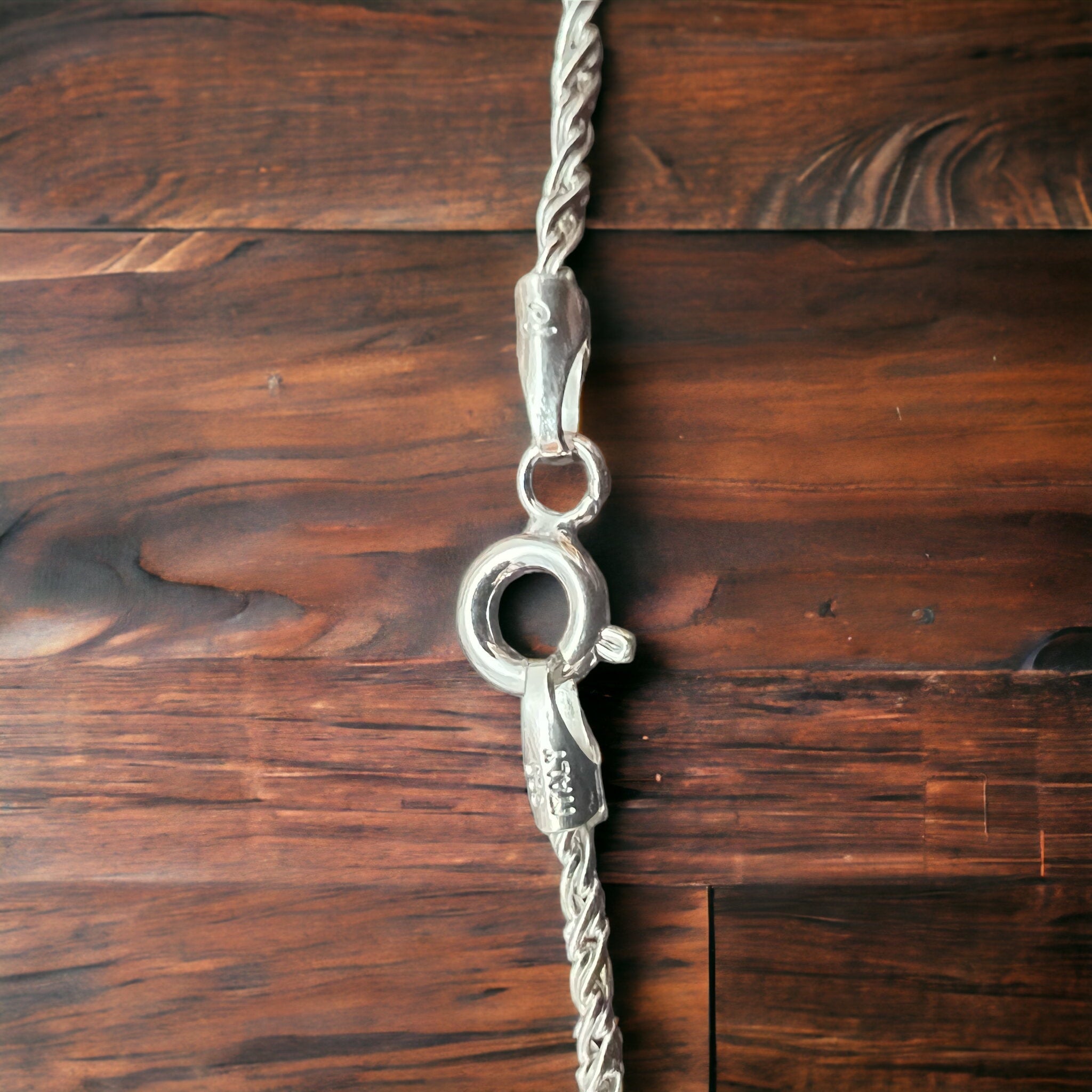 Bright Silver 18" Sterling Reverse Rope Chain — 1.35mm Italy-Made .925, Below Collar-Bone Length - Rooted & Reckless Co.