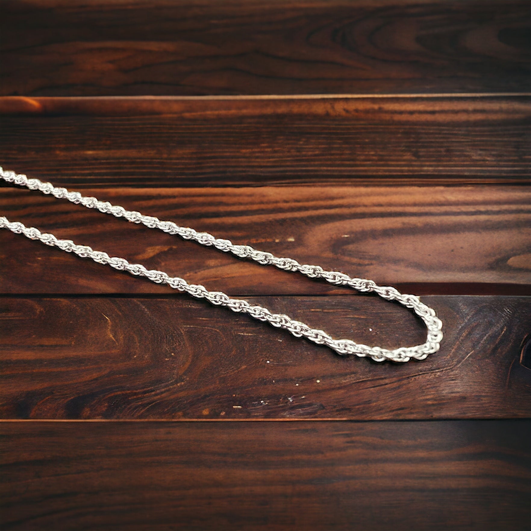 Bright Silver 18" Sterling Silver Double Rope Chain — 1mm Lacy Italy-Made with Lobster Clasp - Rooted & Reckless Co.