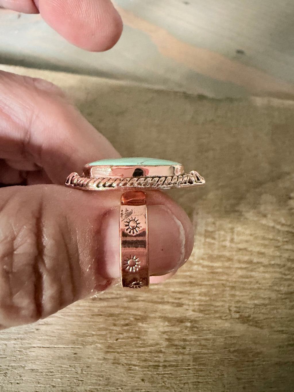 Broken Arrow Variscite Copper Ring - Rooted & Reckless Co.