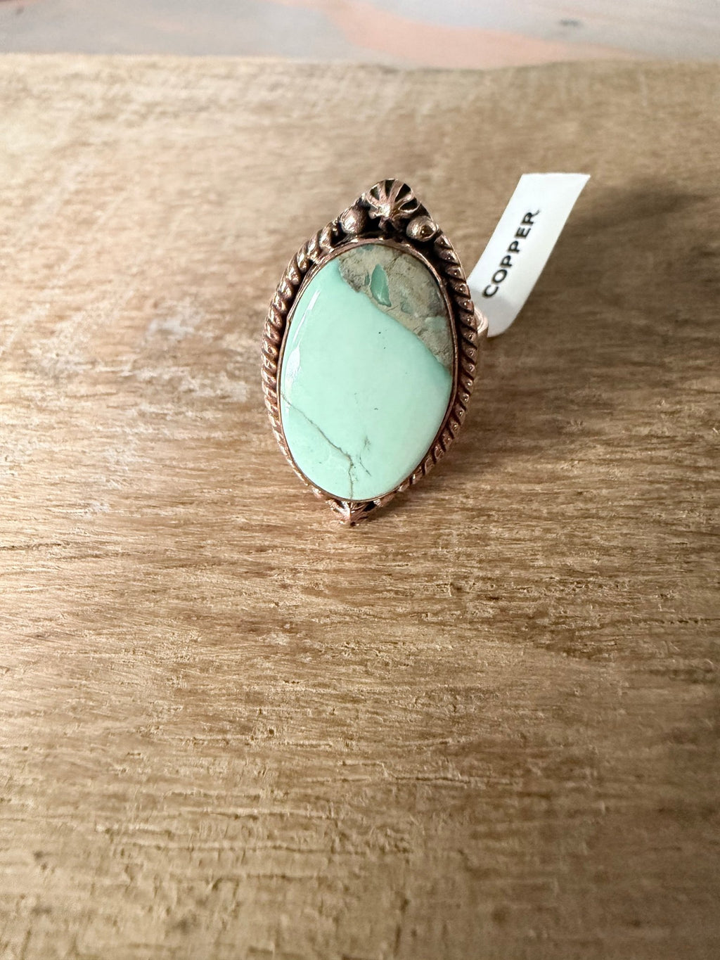 Broken Arrow Variscite Copper Ring - Rooted & Reckless Co.