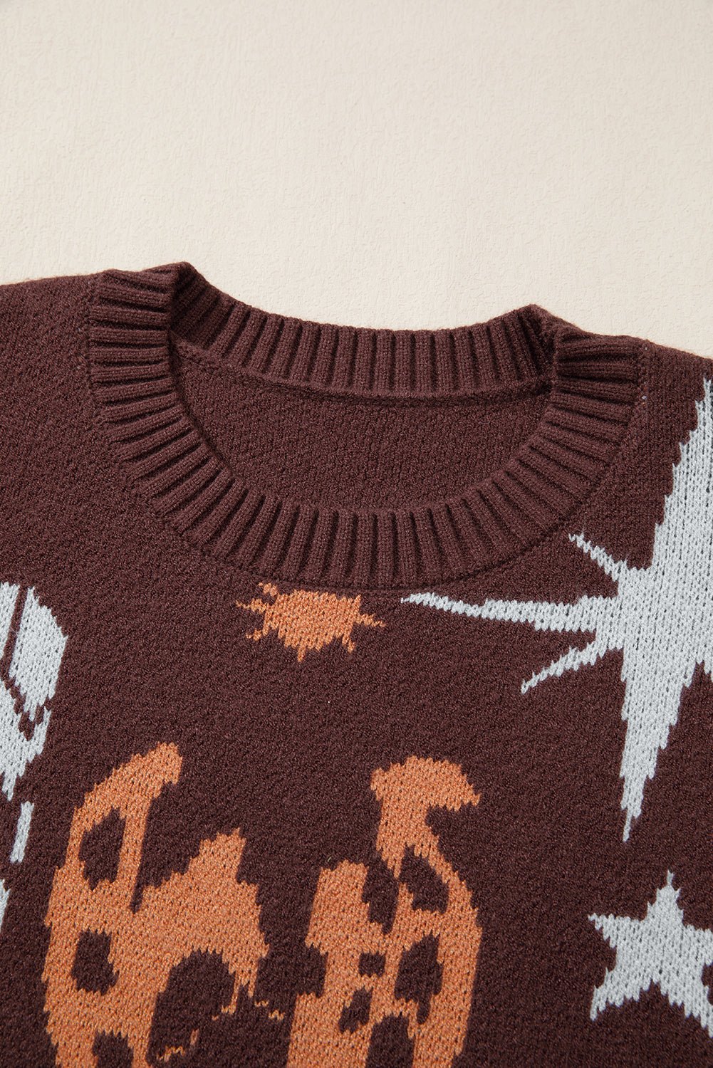 Brown Cowgirl Fashion Print Casual Sweater - Rooted & Reckless Co.