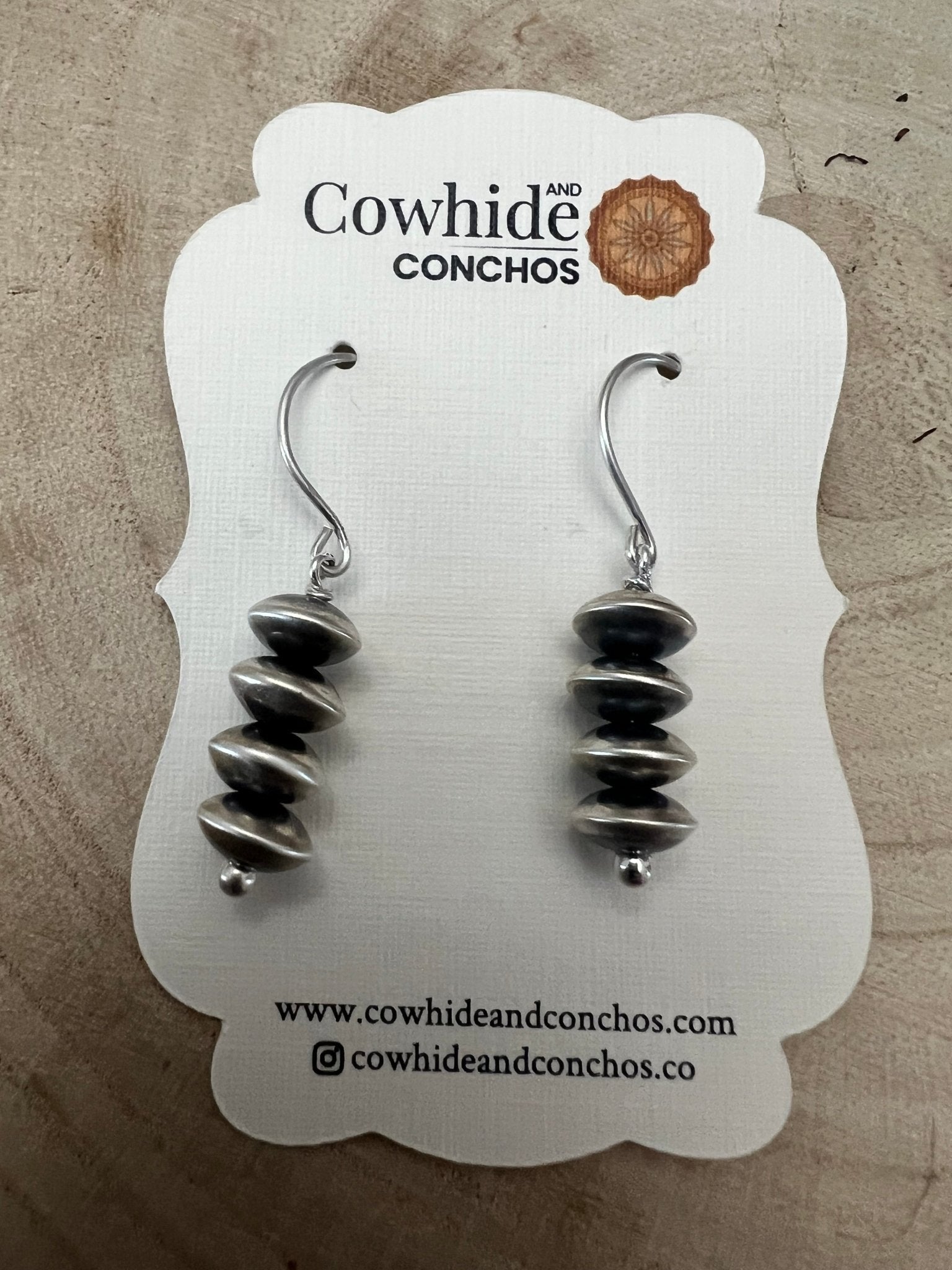 Bryannen Halwood Sterling Silver Navajo Pearl Earrings — 1.5 inch (Handcrafted by Navajo Artist) - Rooted & Reckless Co.