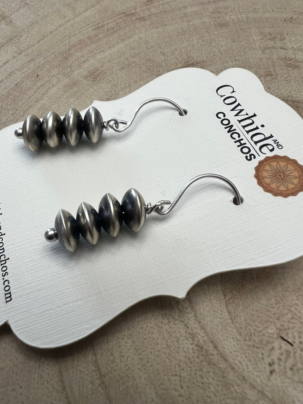 Bryannen Halwood Sterling Silver Navajo Pearl Earrings — 1.5 inch (Handcrafted by Navajo Artist) - Rooted & Reckless Co.