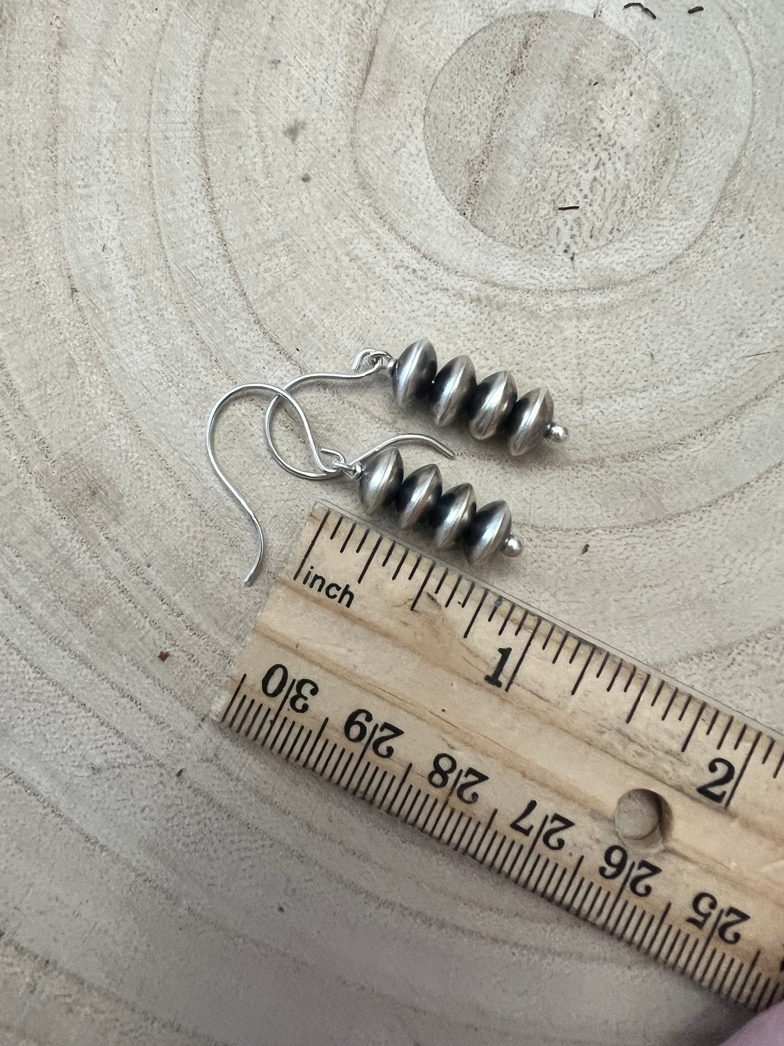 Bryannen Halwood Sterling Silver Navajo Pearl Earrings — 1.5 inch (Handcrafted by Navajo Artist) - Rooted & Reckless Co.