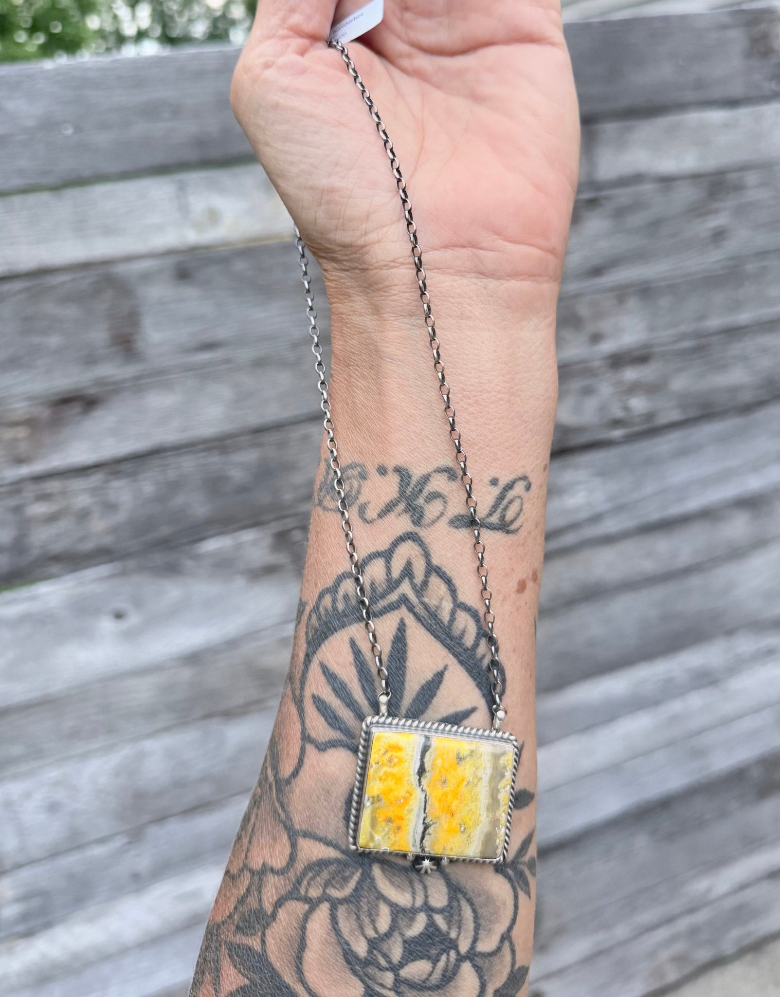 Bumblebee Jasper Sterling Silver Necklace Native Made By Johnny Dixon - Rooted & Reckless Co.
