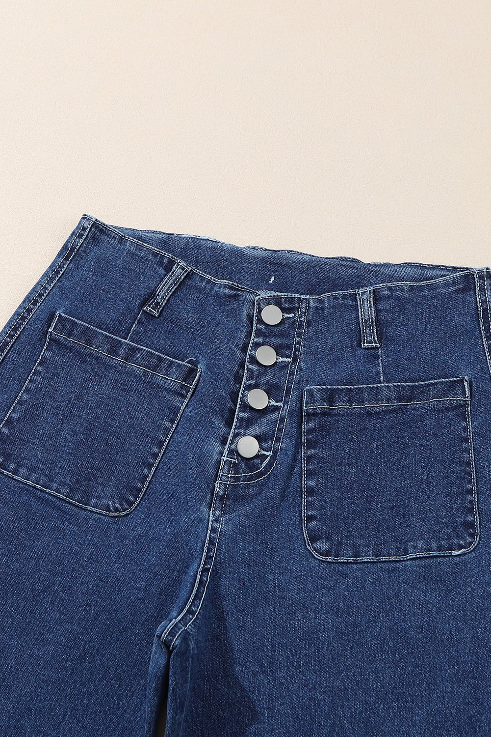 Buttoned High Waist Wide Leg Cropped Jeans - Rooted & Reckless Co.