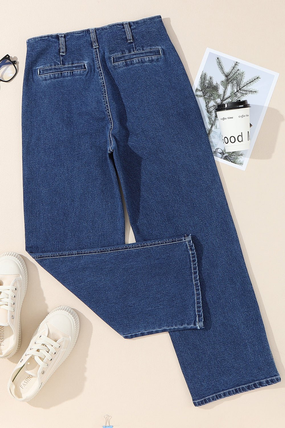 Buttoned High Waist Wide Leg Cropped Jeans - Rooted & Reckless Co.