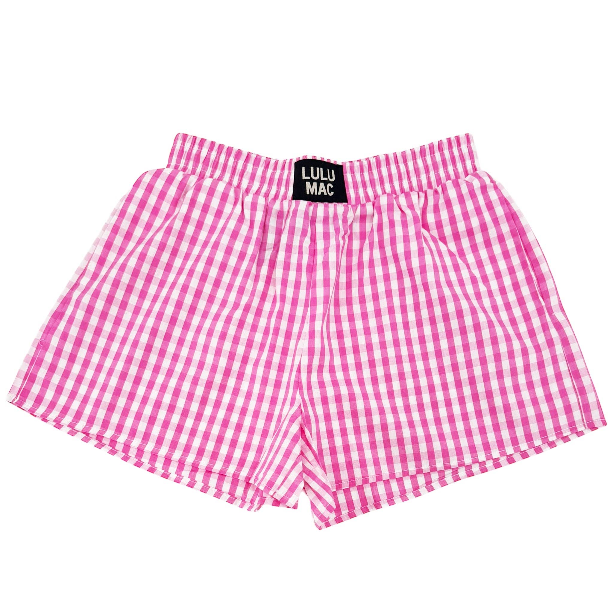 BXGH-PINK GINGHAM BOXER SHORT - Rooted & Reckless Co.