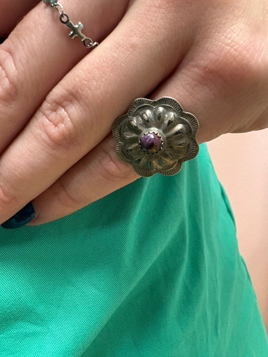 Byron Begay Navajo Sterling Silver Purple Spiny Oyster Ring — Size 7 - Rooted & Reckless Co.