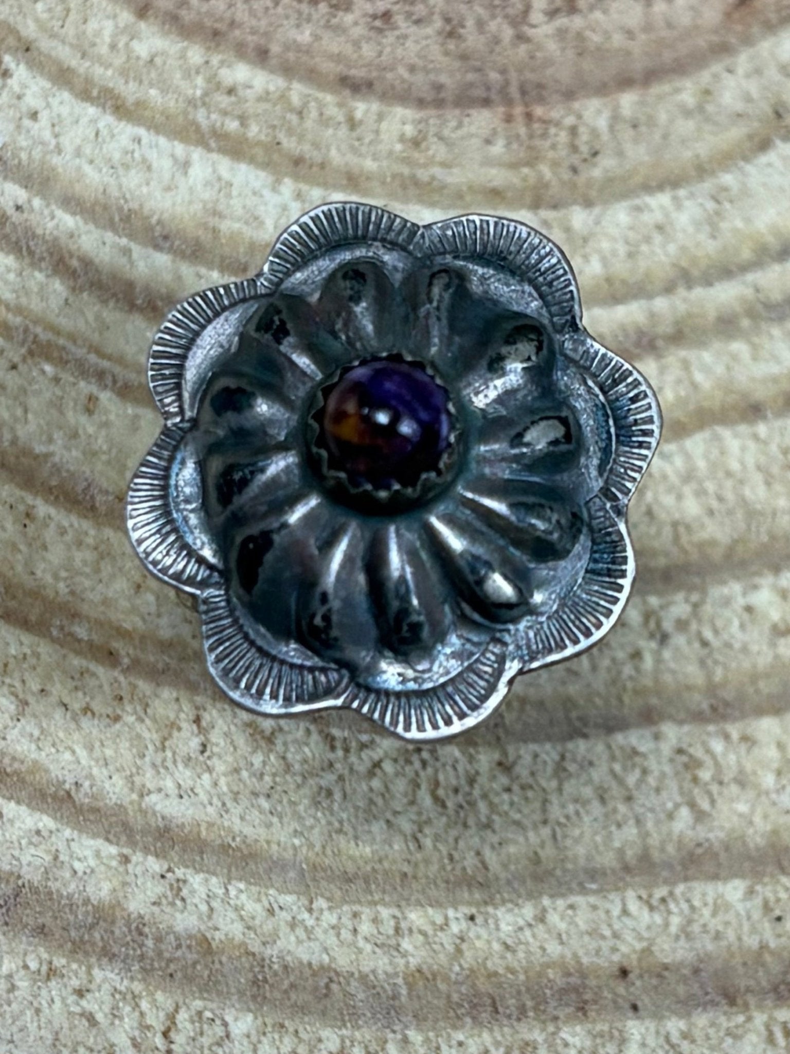 Byron Begay Navajo Sterling Silver Purple Spiny Oyster Ring — Size 7 - Rooted & Reckless Co.