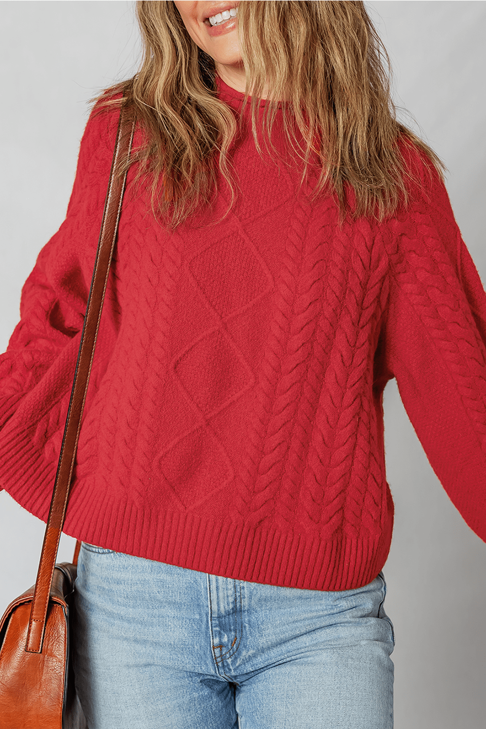 Cable Knit Long Sleeve Sweater - Rooted & Reckless Co.