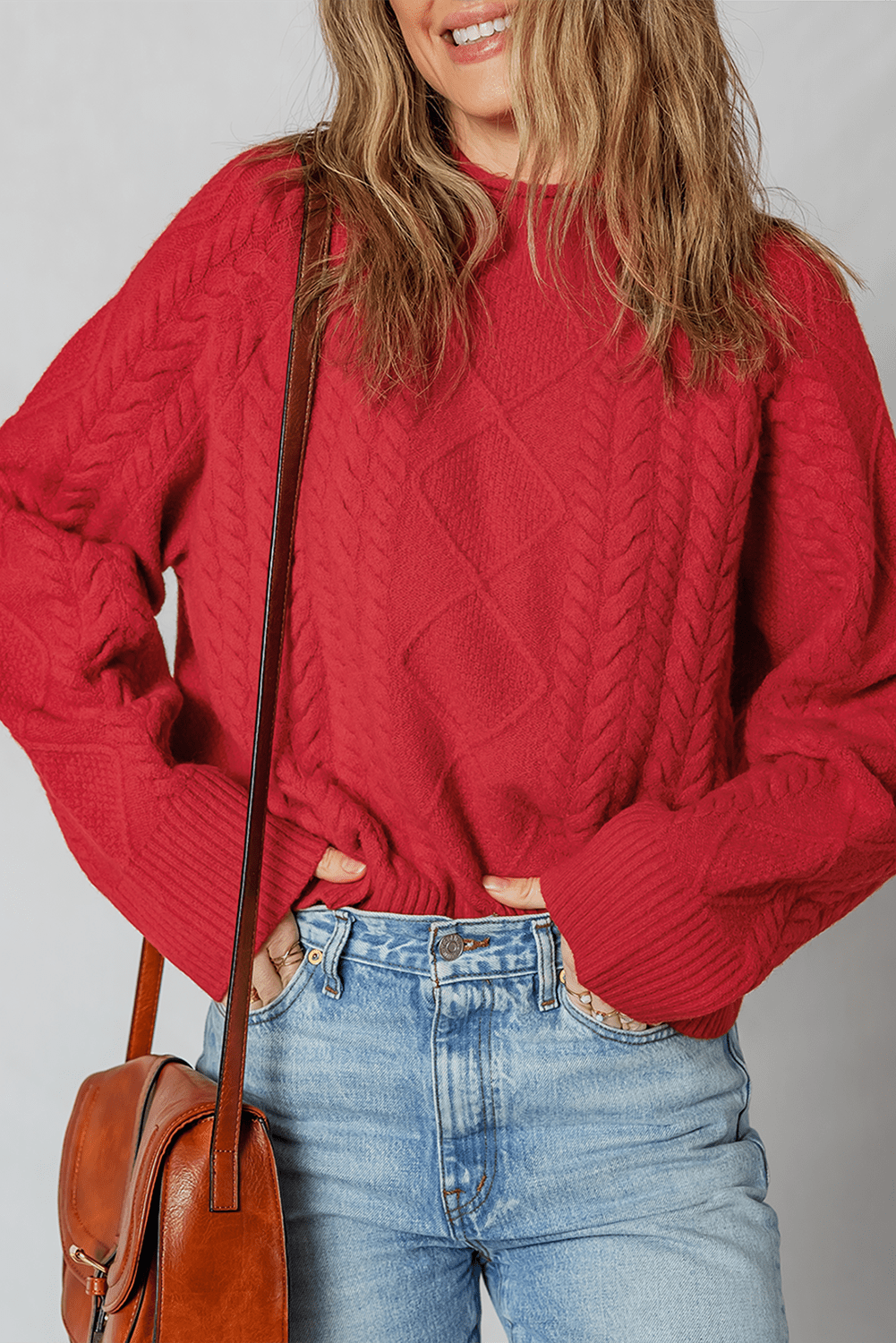 Cable Knit Long Sleeve Sweater - Rooted & Reckless Co.