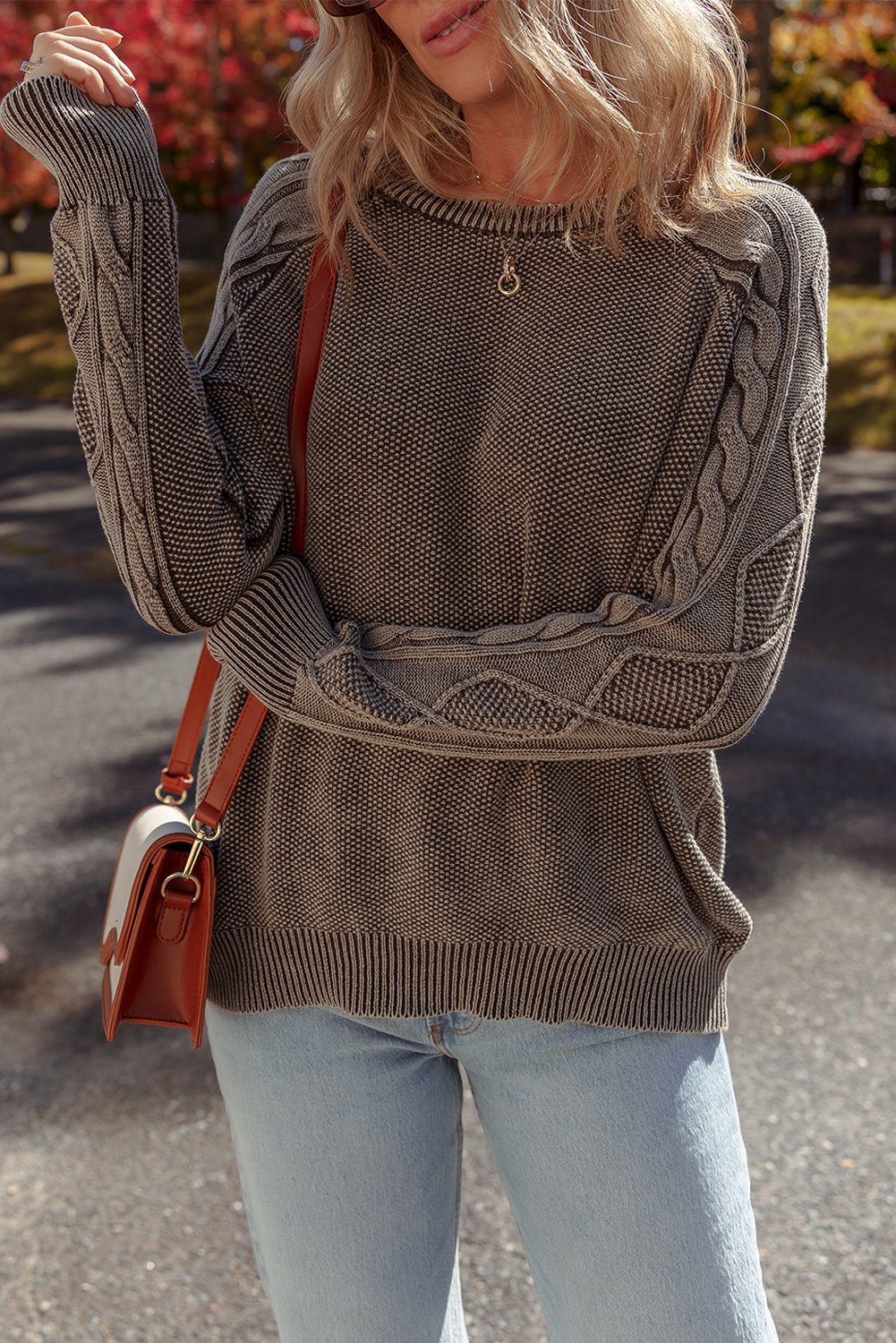 Cable Knit Long Sleeve Sweater - Rooted & Reckless Co.