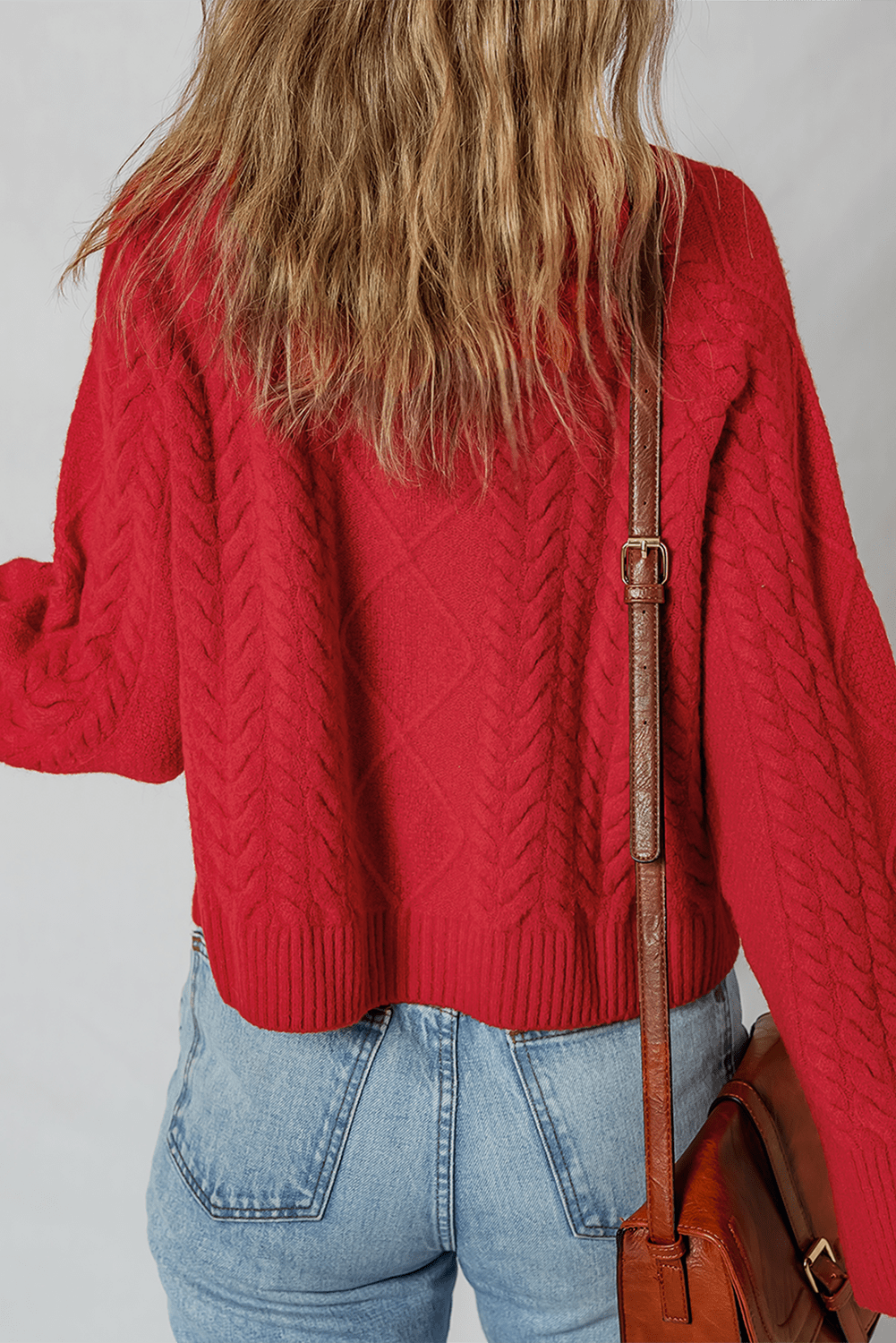 Cable Knit Long Sleeve Sweater - Rooted & Reckless Co.