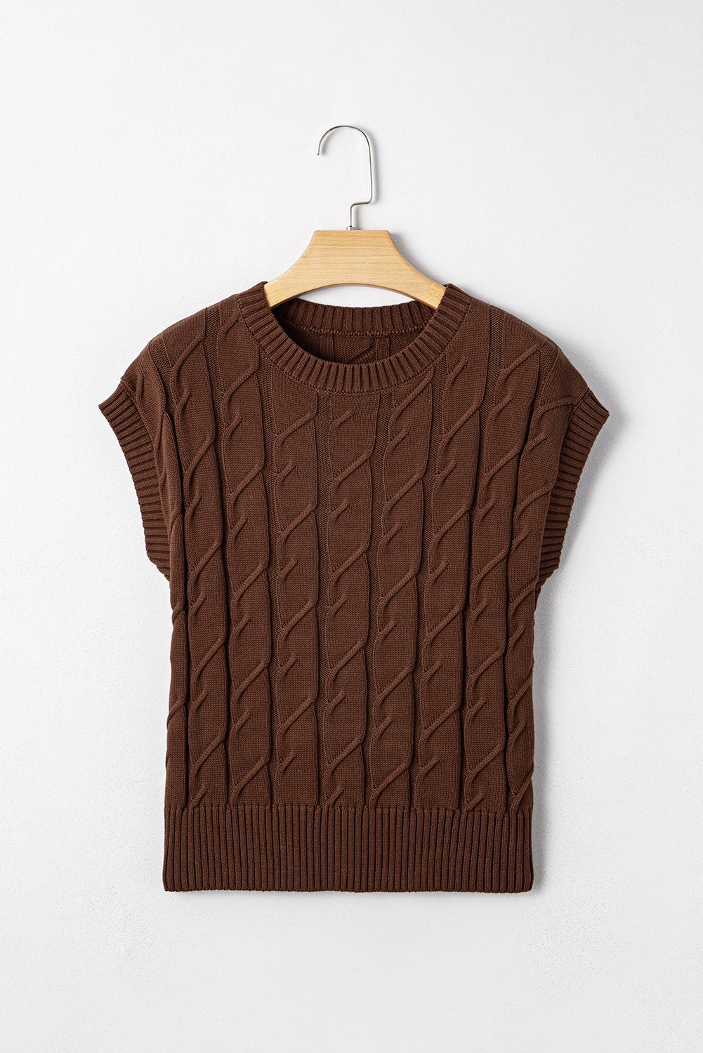 Cable Knit Textured Crew Neck Sweater Top - Rooted & Reckless Co.