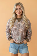 Camo Abstract Colorblock Detail Baggy Pullover Sweatshirt - Rooted & Reckless Co.